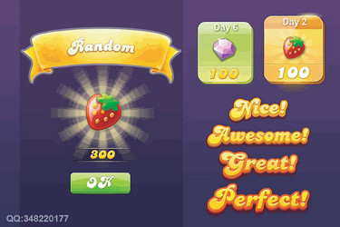 complete set of level button game ui pop-up icon vector image