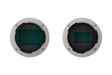 full frame and crop image sensor vector image