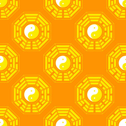 seamless pattern with yin and yang symbol vector image