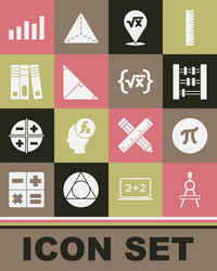 set drawing compass pi symbol abacus square vector image