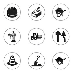 Set of 9 editable structure icons includes vector