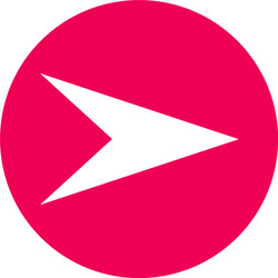 white right next arrow in red circle vector image