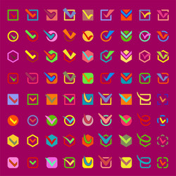 check box approve buttons icons set vector image