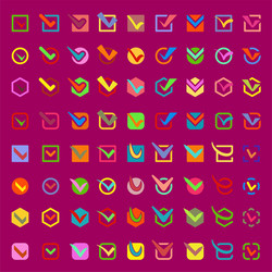 check box approve buttons icons set vector