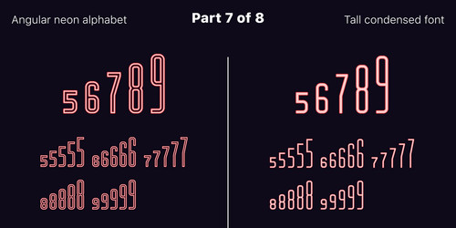 condensed red neon font angular set vector image