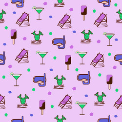elements of summer rest seamless pattern vector image