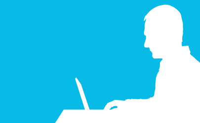 Man Using Laptop Computer vector image