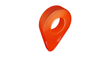 red map pointer pin isolated location icon vector image