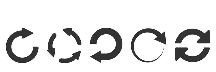 Refresh Icon Set - Circular Arrows vector image