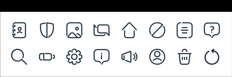 user interface line icons linear set quality vector image