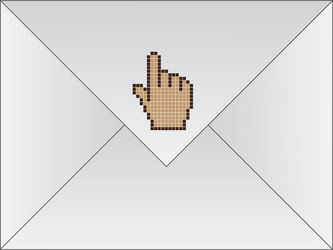 White envelope with cursor hand vector