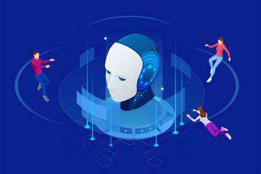 Artificial Intelligence Knowledge Network vector image