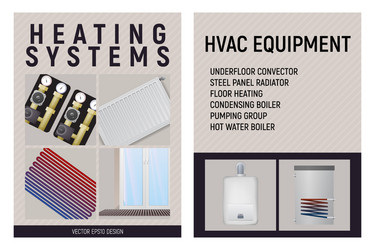 central heating system design vector