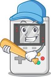 cool handheld game scroll cartoon character design vector image