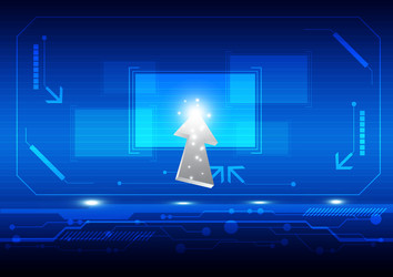 Digital Click Button on Screen vector image
