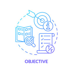 Objective blue gradient concept icon vector