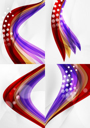 set abstract backgrounds curve wave lines vector image