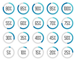 set of colorful pie charts collection blue vector