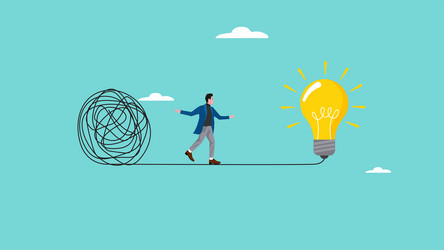 careful of problem solving with creative idea vector image
