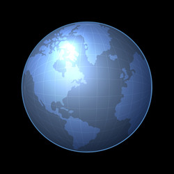 Globe icon with light map of the continents vector