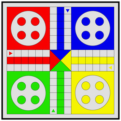 Free Printable Ludo Board Game with Dice and Tokens