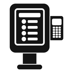 self ordering kiosk showing digital menu for fast vector image