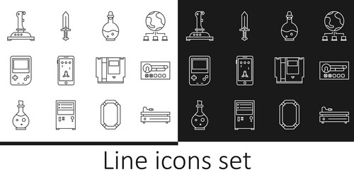 set line video game console create account screen vector image