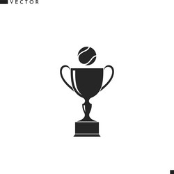 tennis ball with trophy icon vector