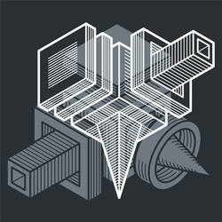 3d design abstract dimensional cube shape vector image