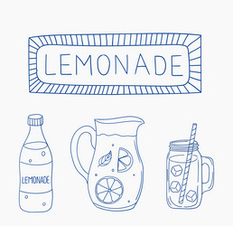 enjoy refreshing lemonade in various containers vector image