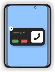 flat design smartphone interface showing incoming vector image