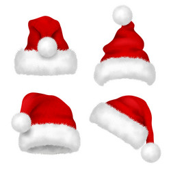 Red Velvet Santa Hat Vector Image
