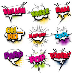 Set hand drawn effects comic speech bubbles Vector Image