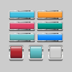 shiny square web icon button with metal frame vector image