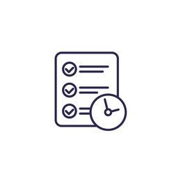 Time management and planning line icon vector