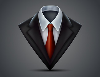 Realistic black suit object Royalty Free Vector Image
