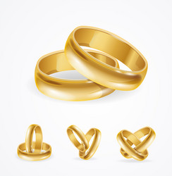 Gold wedding rings Royalty Free Vector Image - VectorStock