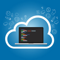 cloud online coding repository on the vector image