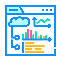dashboard monitoring cloud computing color icon vector image