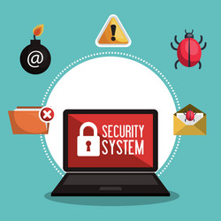 data protection security system network vector image