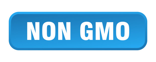 non gmo button square 3d push vector image