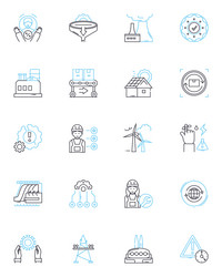 robotic production linear icons set automation vector image