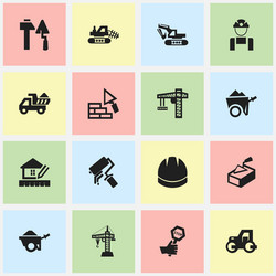 set of 16 editable structure icons includes vector image