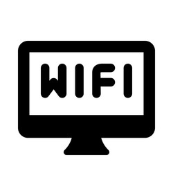 Wi-fi connection activated on desktop vector