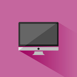 Computer icon with shade on pink background vector