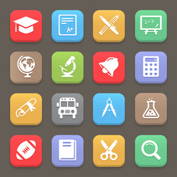 Education icons for web or mobile vector