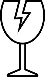 fragile symbol line style icon vector image