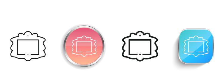 frame icon thin linear regular and button style vector image