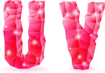 ruby polygonal font vector image