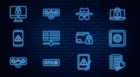 set line server security with key safe incognito vector image